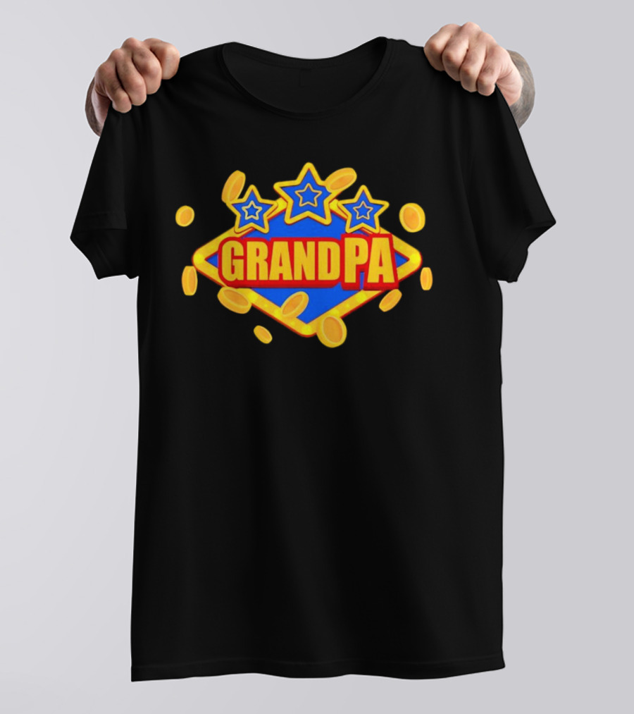 Grandpa Vegas Stars Coins T-Shirt