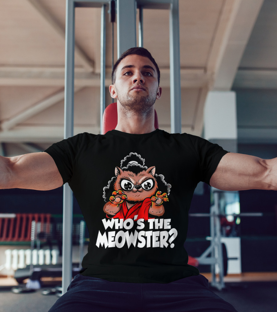 Who's The Meowster X Sho Nuff The Last Dragon Inspired Cat Character T-Shirt