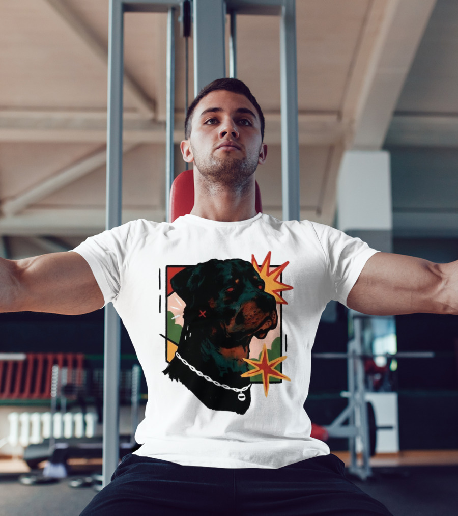 Rottweiler Pop Art Style With Starburst Elements T-Shirt
