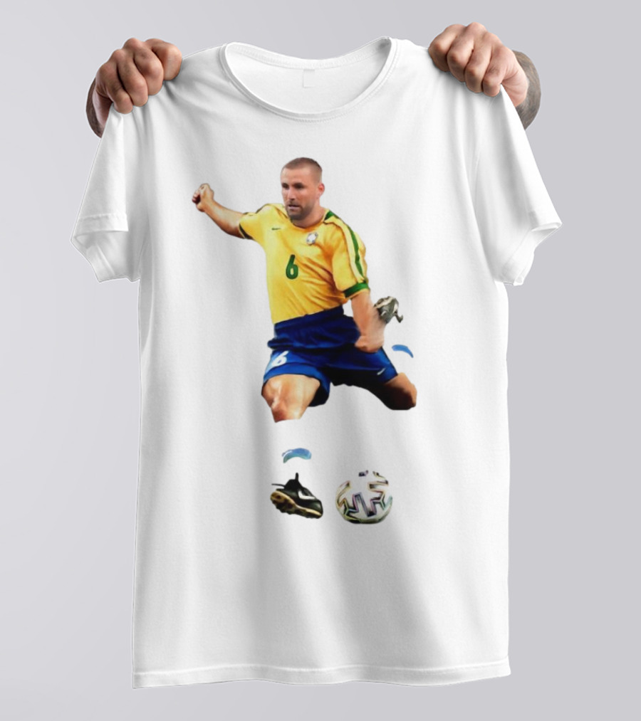 Shawberto Carlos Footballer In Brazilian Kit With Ball T-Shirt