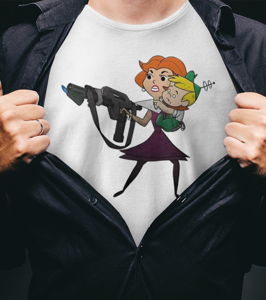 The Jetsons' Jane With Blaster Protecting Elroy Get Away From Him You B-word T-Shirt