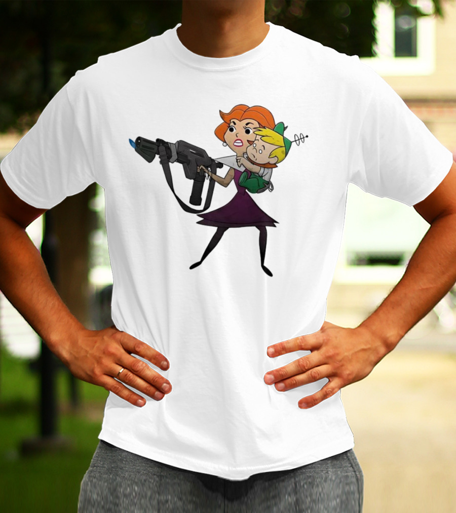 The Jetsons' Jane With Blaster Protecting Elroy Get Away From Him You B-word T-Shirt