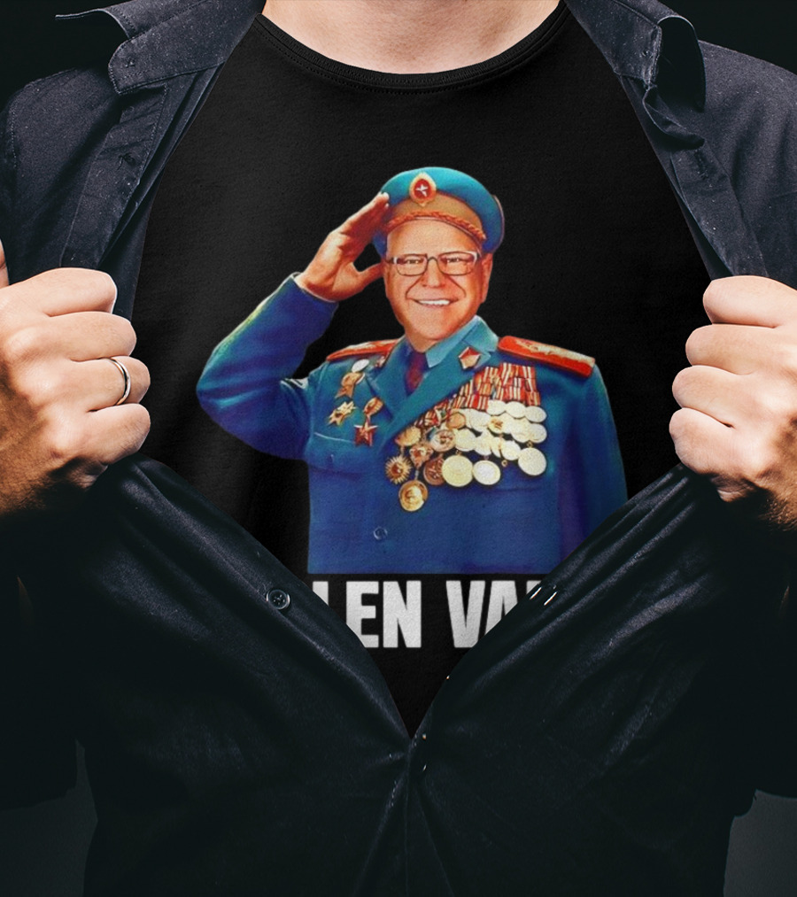 Tim Walz Stolen Valor Soviet Military Outfit Political Conservative T-Shirt