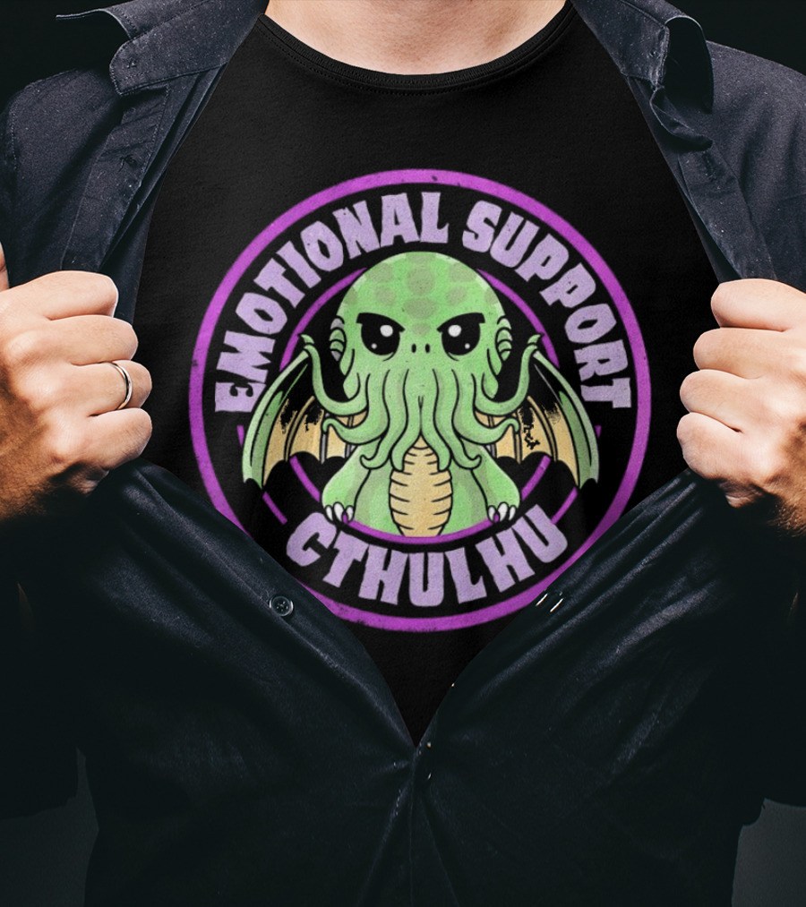 Emotional Support Cthulhu Cute Old One Mythos T-Shirt