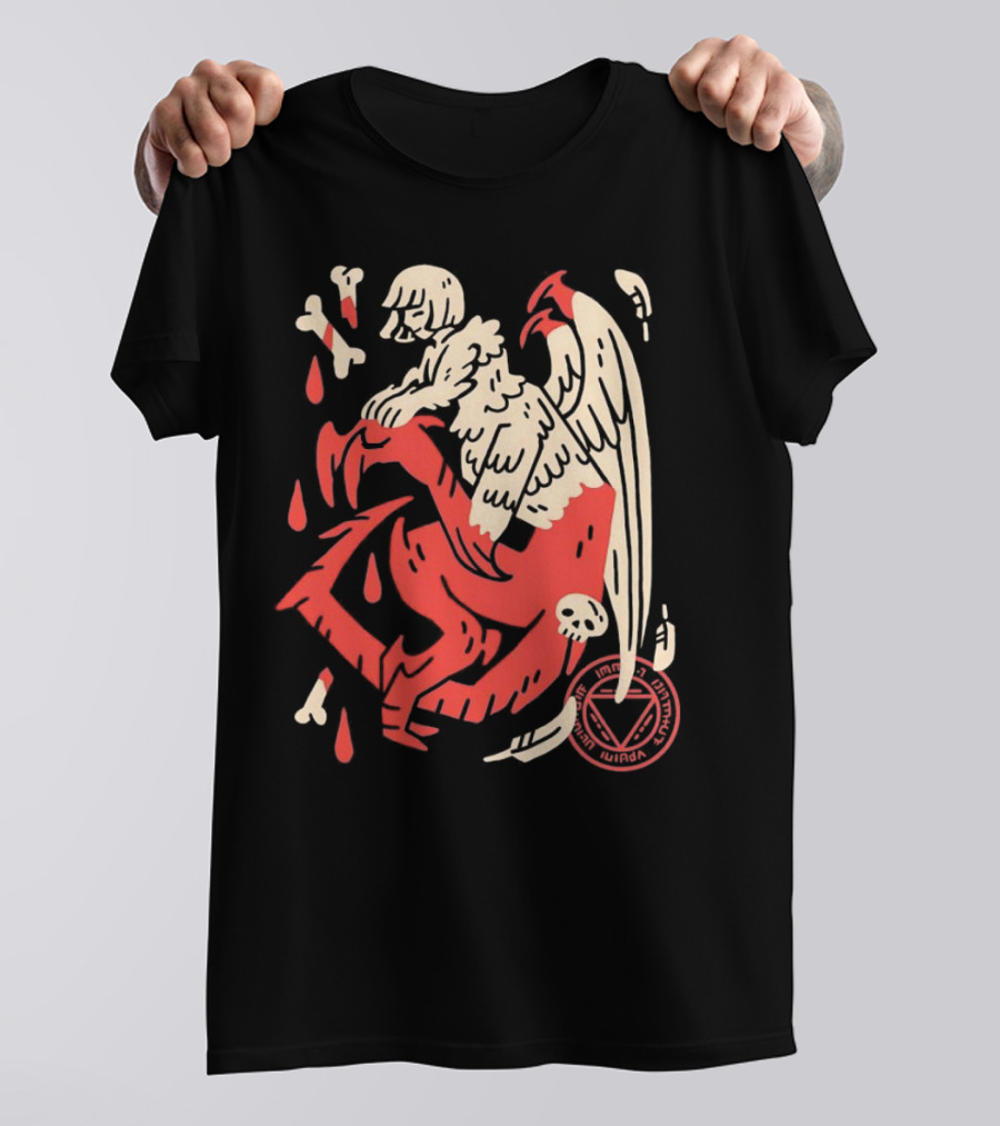Falin Touden Dungeon Meshi Delicious In Dungeon Forbidden Magic Winged Creature With Skull And Bones T-Shirt