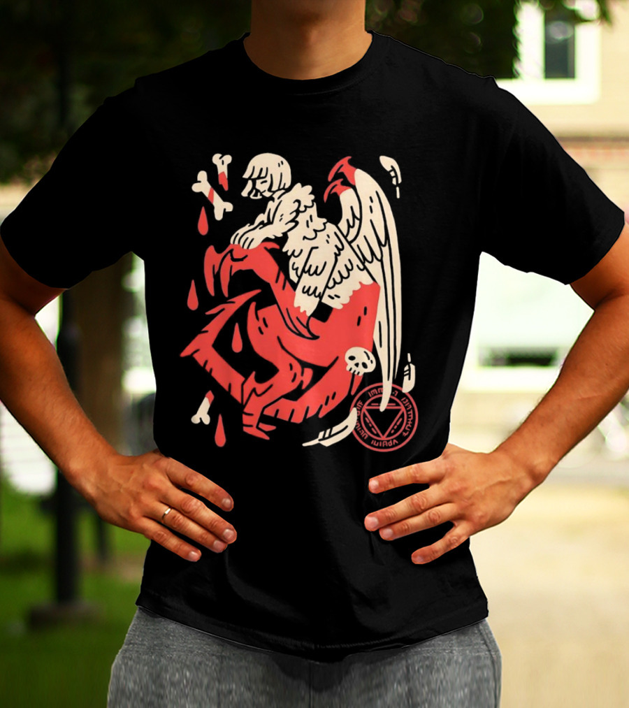 Falin Touden Dungeon Meshi Delicious In Dungeon Forbidden Magic Winged Creature With Skull And Bones T-Shirt