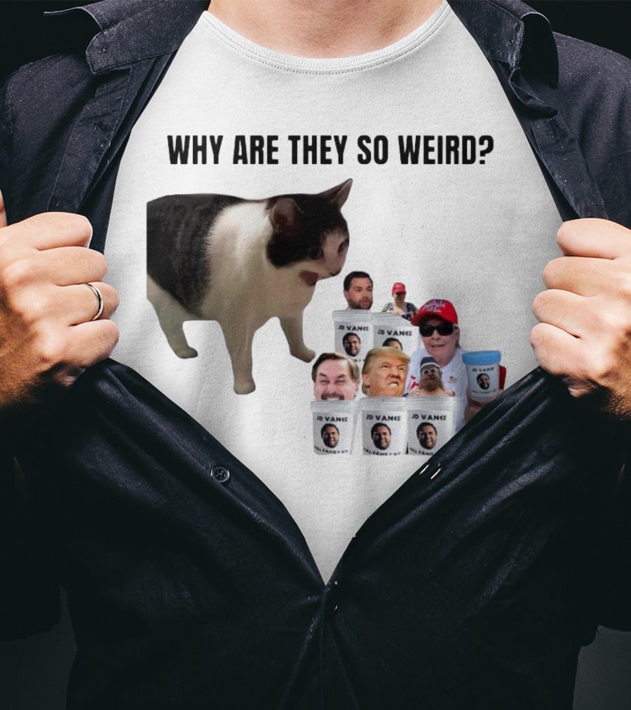 Cat Why Are They So Weird JD Vance Memes Full Family Kit T-Shirt