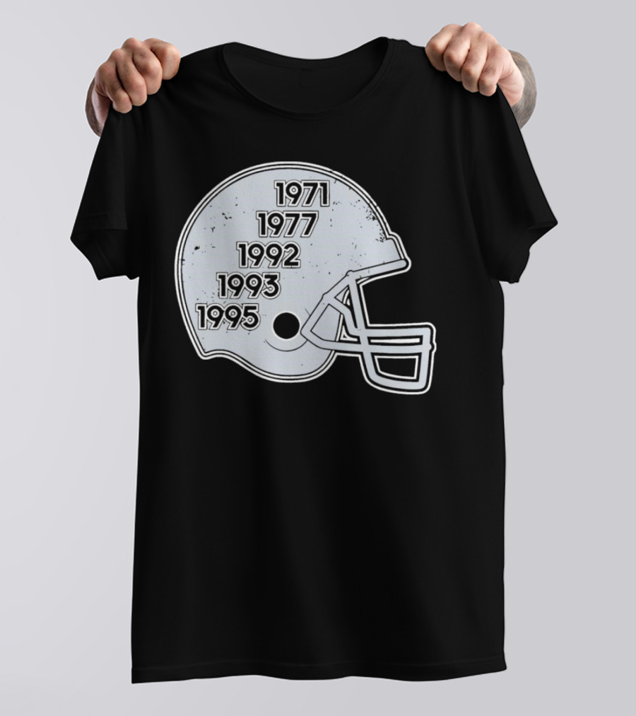 Dallas Cowboys Glory Years 5 Times Helmet 1971 1977 1992 1993 1995 T-Shirt