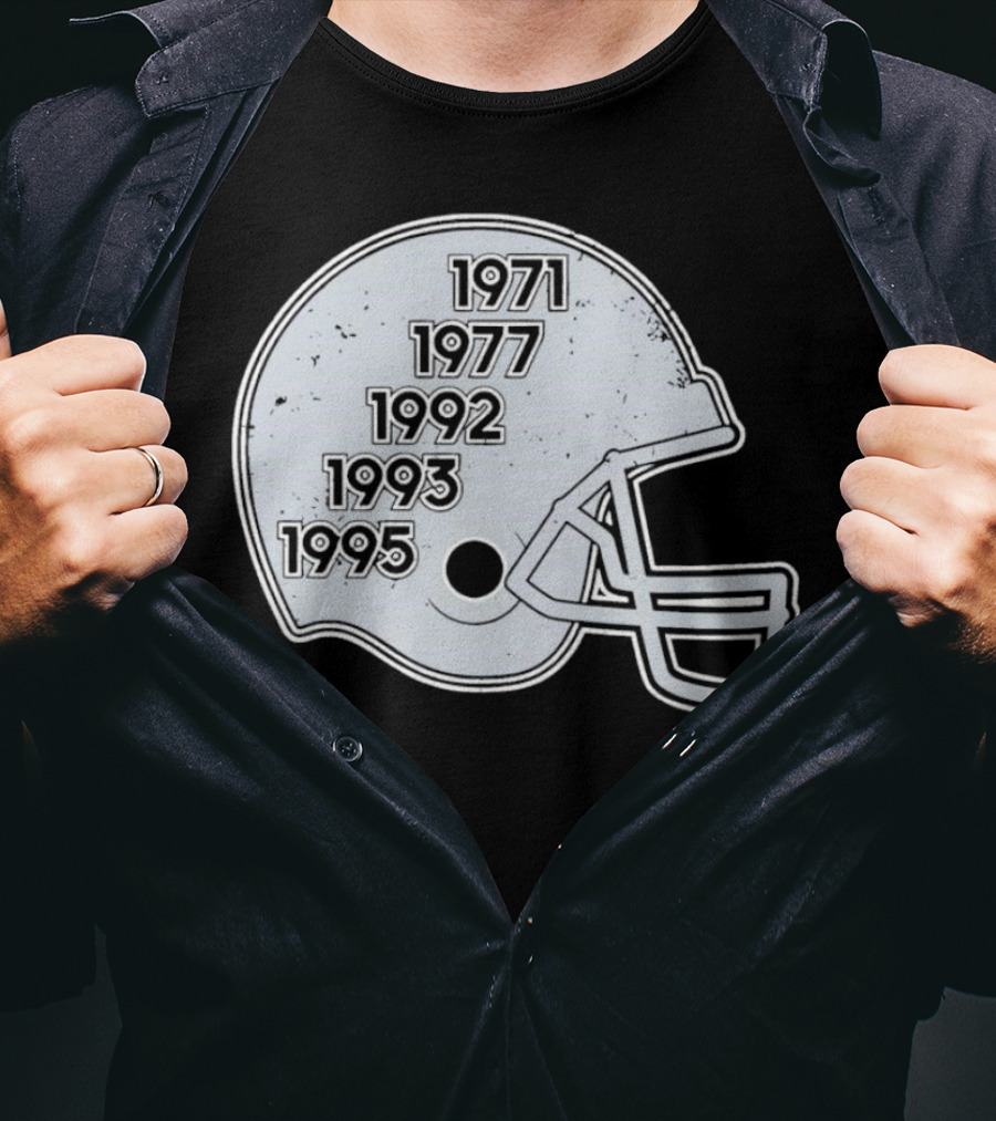 Dallas Cowboys Glory Years 5 Times Helmet 1971 1977 1992 1993 1995 T-Shirt