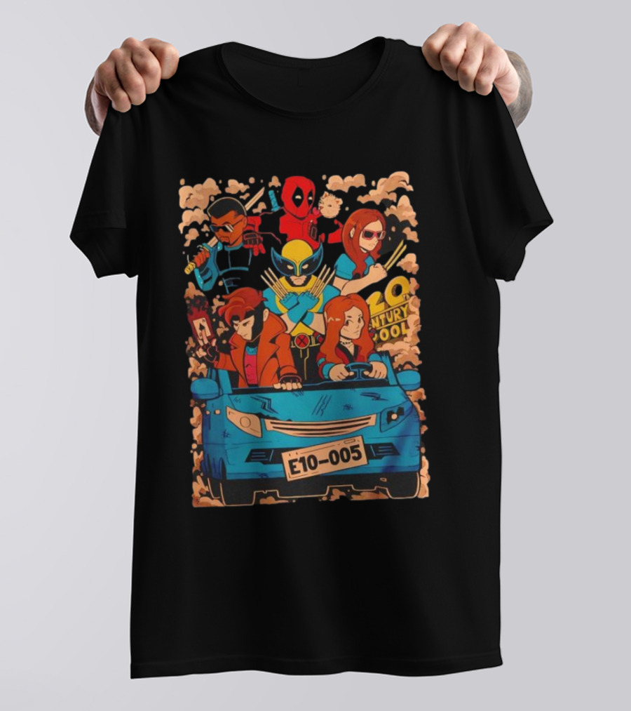 Deadpool Wolverine X-Men Multiverse Cameo 20th Century Ride Characters T-Shirt