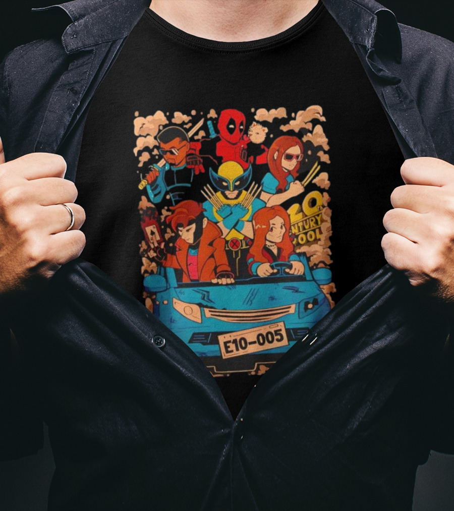 Deadpool Wolverine X-Men Multiverse Cameo 20th Century Ride Characters T-Shirt