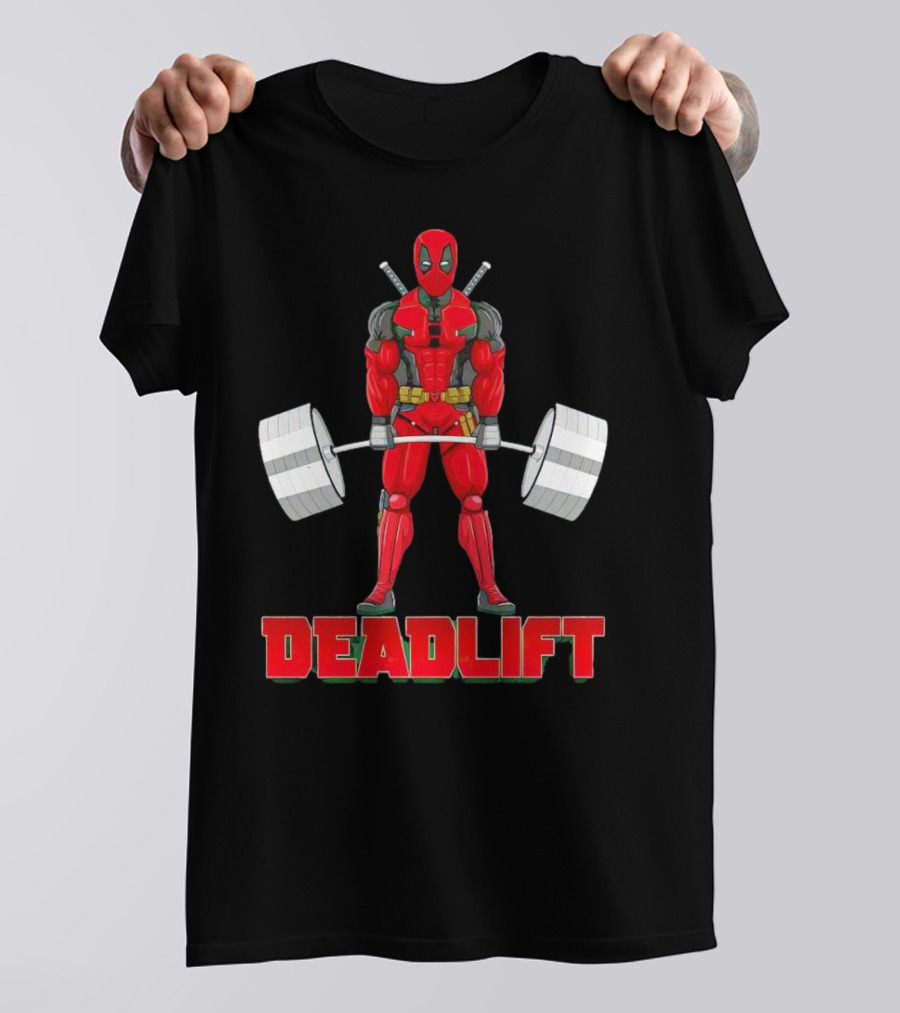 Deadpool Deadlift Gym Fitness Comic Character Strength Training T-Shirt