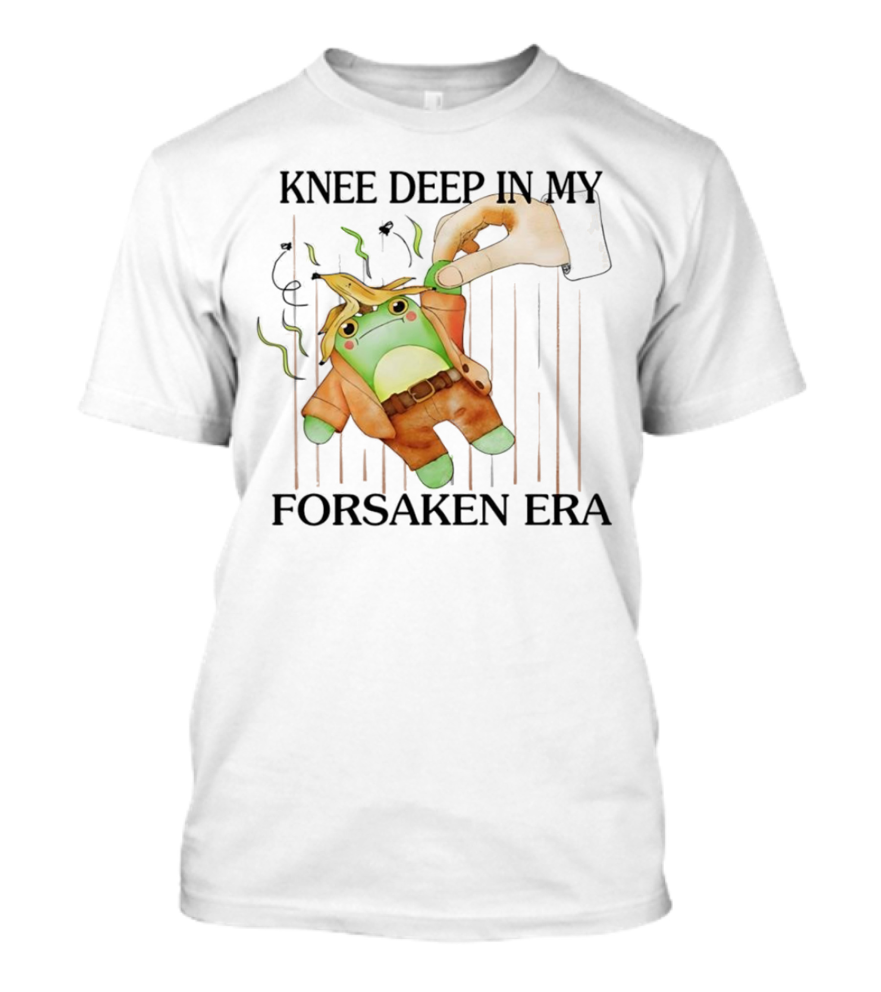 Knee Deep In My Forsaken Era Frog In Banana Peel T-Shirt