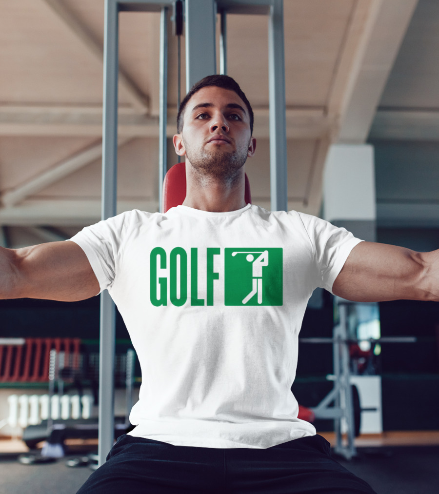 GOLF Swing Silhouette Icon Green T-Shirt