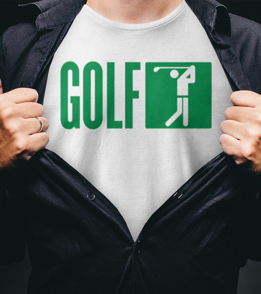 GOLF Swing Silhouette Icon Green T-Shirt