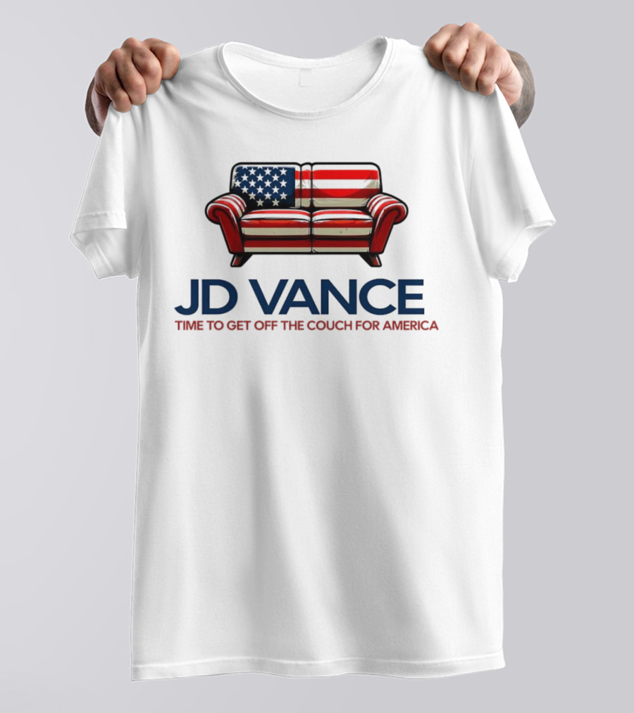 JD Vance Time To Get Off The Couch For America USA Flag Couch T-Shirt