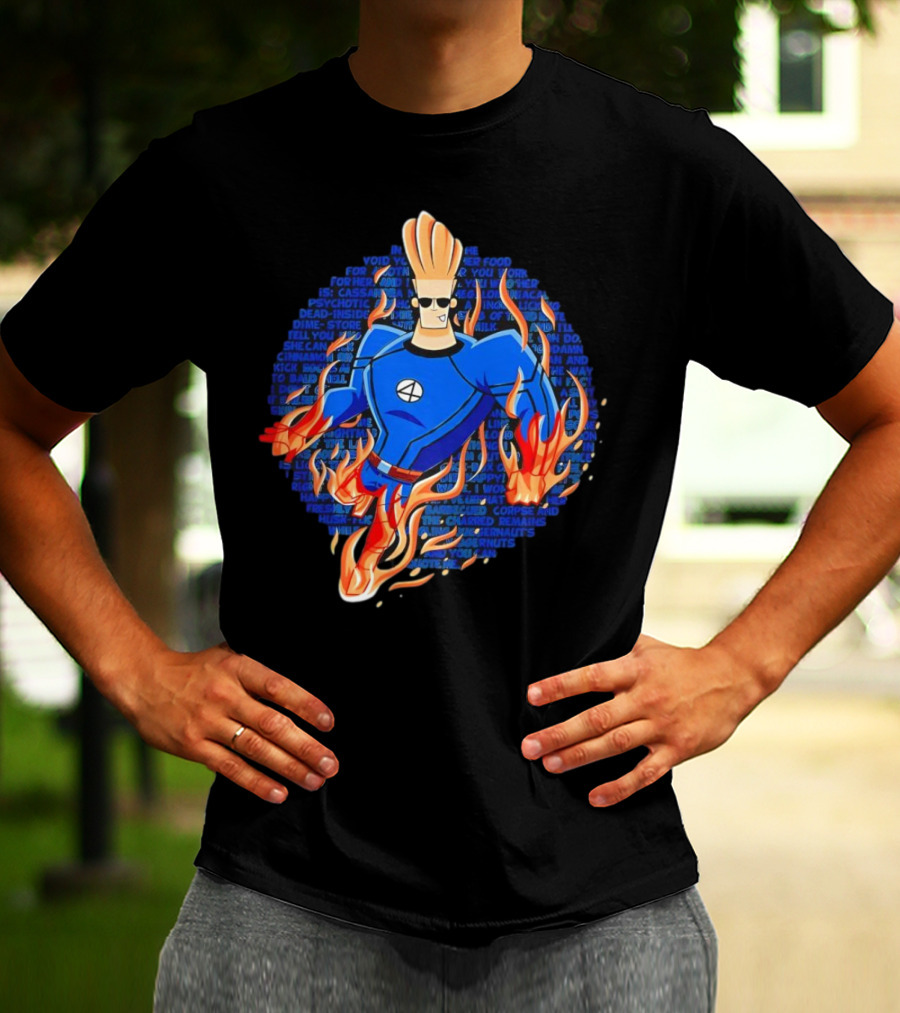 Johnny Bravo Meets Johnny Storm Flame On Momma T-Shirt