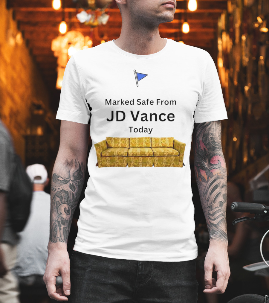 Marked Safe From JD Vance Today Yellow Floral Sofa T-Shirt