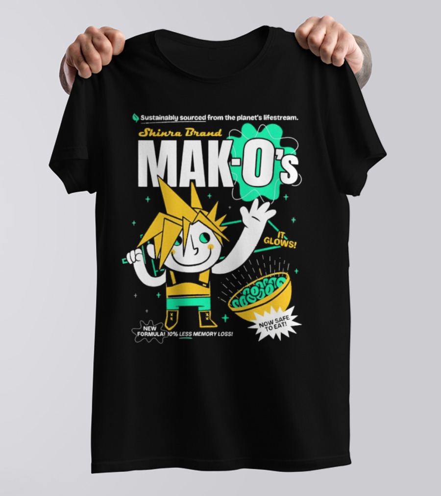 Shinra Brand Mak-0's Sustainably Sourced It Glows New Formula 10% Less Memory Loss Now Safe To Eat T-Shirt