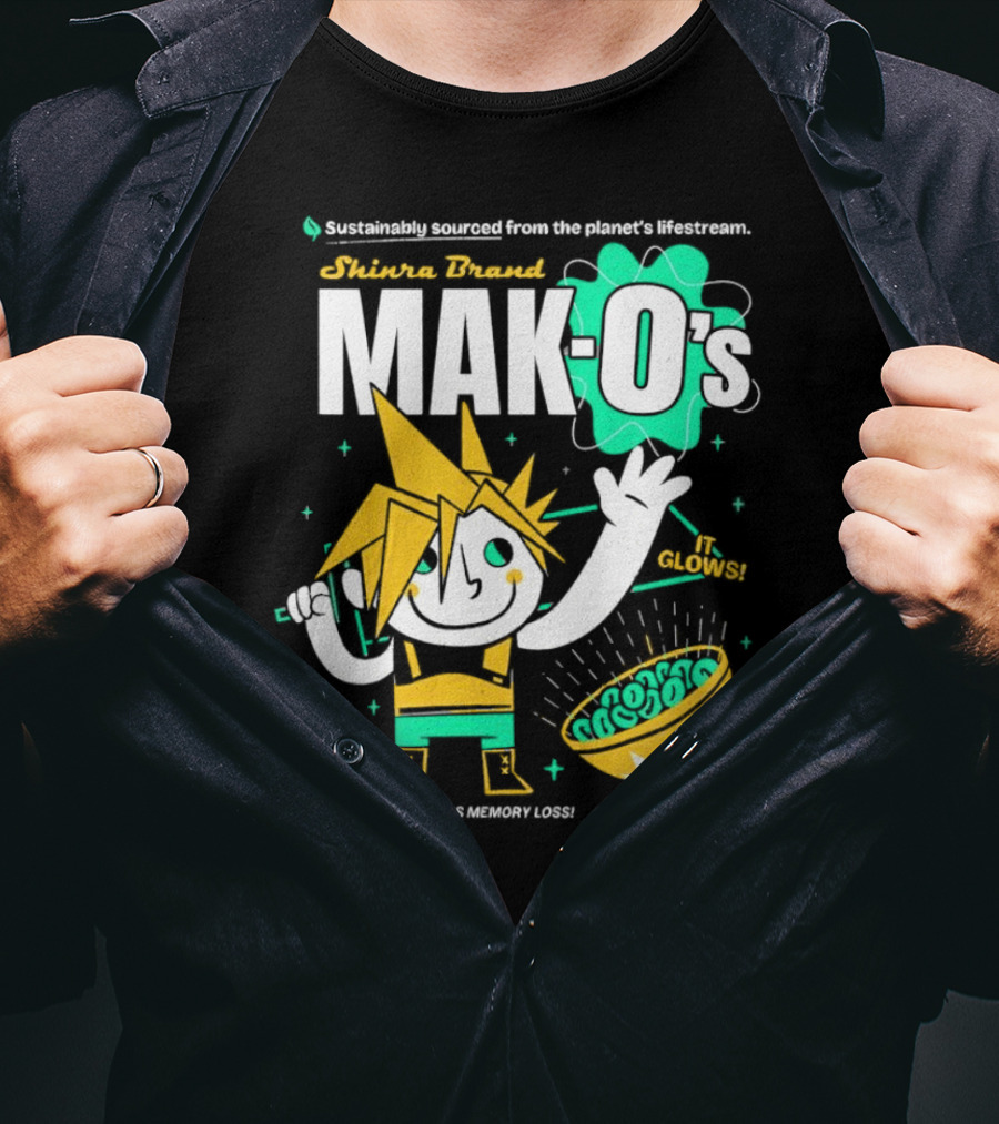 Shinra Brand Mak-0's Sustainably Sourced It Glows New Formula 10% Less Memory Loss Now Safe To Eat T-Shirt