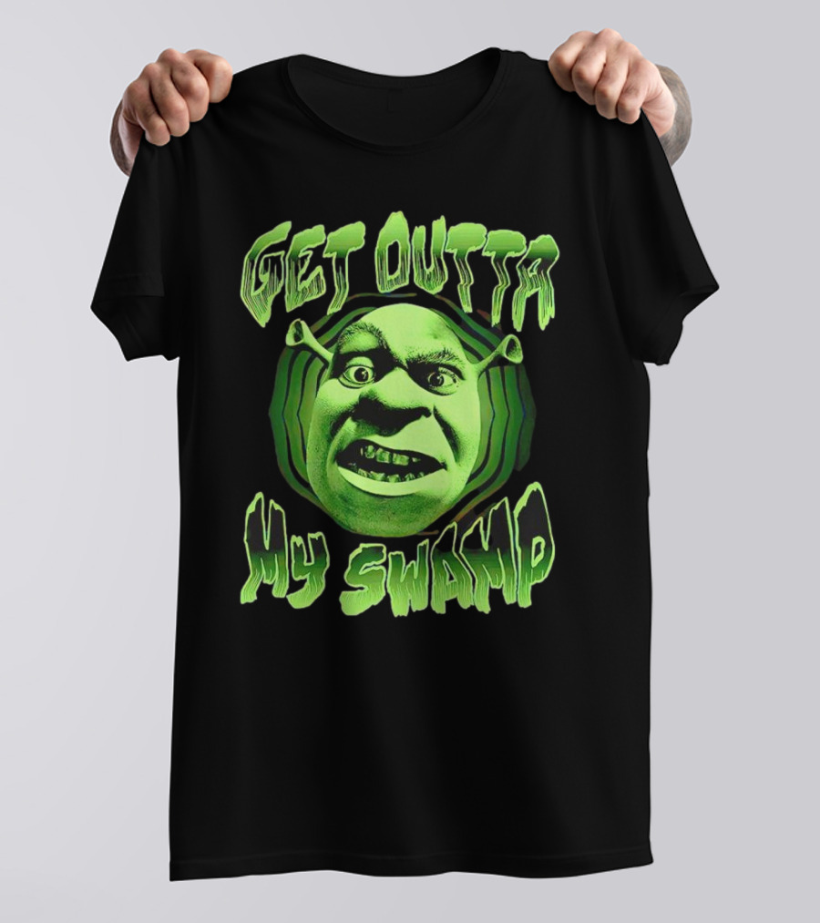 Get Outta My Swamp Shrek Face T-Shirt
