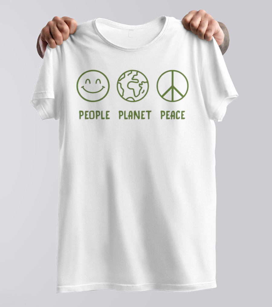 People Planet Peace Smiley Earth Peace Sign Collection T-Shirt