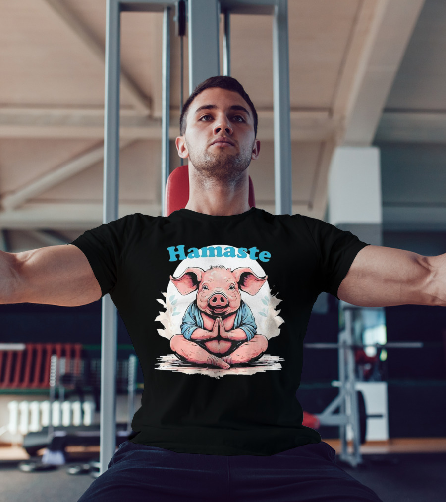 Hamaste Schwein Yoga Namaste Nationaler Humor T-Shirt