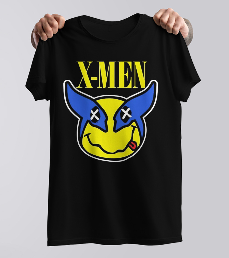 X-Men Wolverine Nirvana Smiley Face Crossover T-Shirt