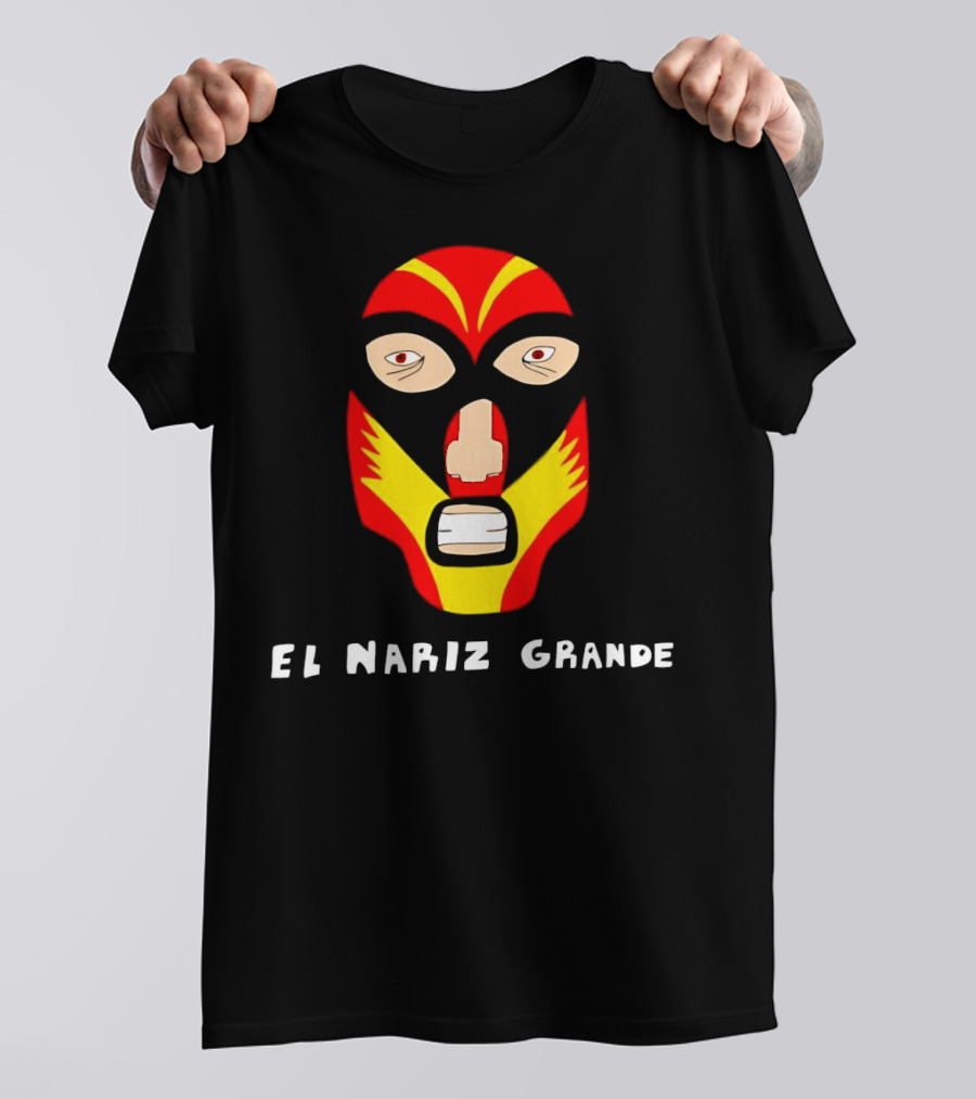 Ariel Helwani El Nariz Grande Mask Red Yellow Black T-Shirt