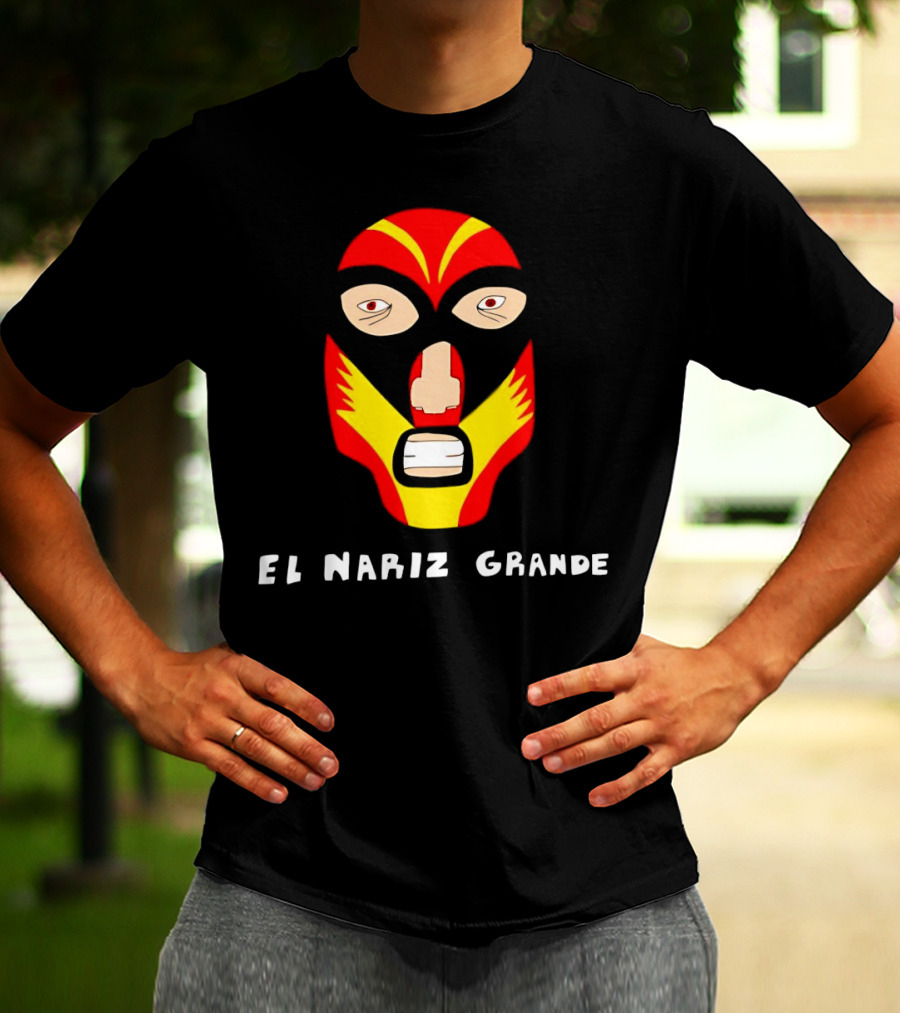 Ariel Helwani El Nariz Grande Mask Red Yellow Black T-Shirt