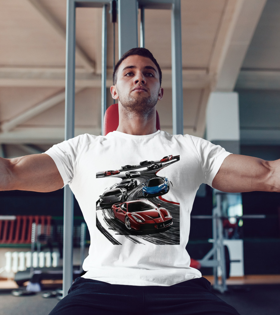 Furious Speed Race Cars Ferrari Lamborghini McLaren Track Racing T-Shirt