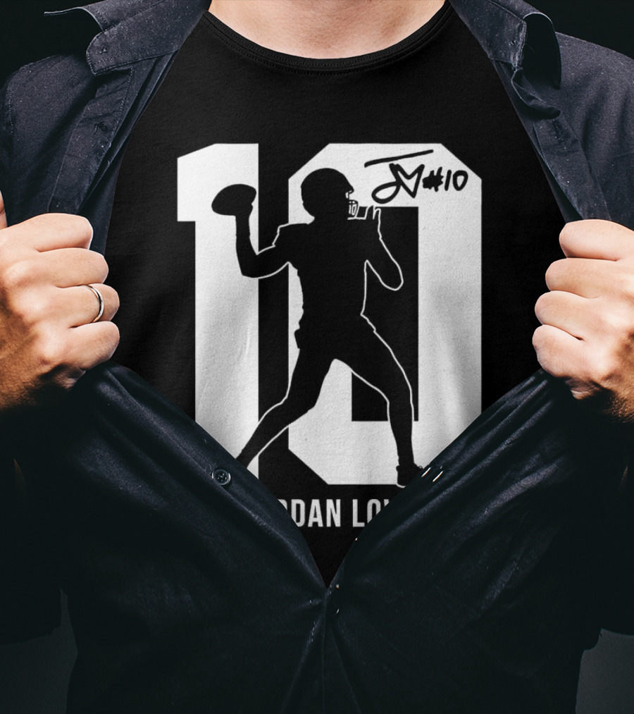 Jordan Love Green Bay Packers Number 10 Silhouette Signature T-Shirt