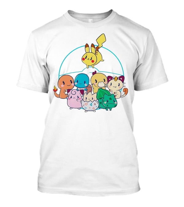 Kawaii Pokes Pikachu Bulbasaur Charmander Squirtle Cuties T-Shirt
