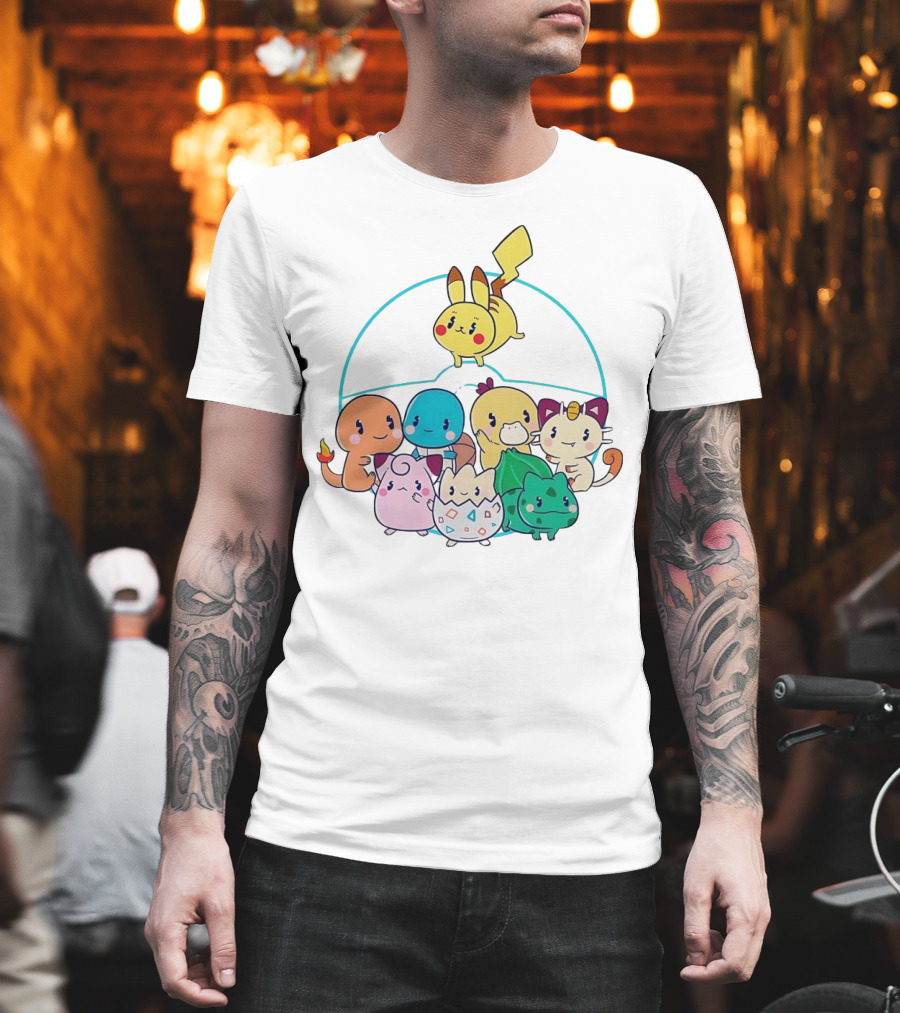 Kawaii Pokes Pikachu Bulbasaur Charmander Squirtle Cuties T-Shirt
