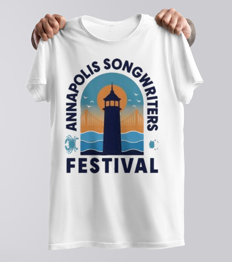 Annapolis Songwriters Festival Lighthouse And Bay Scene T-Shirt