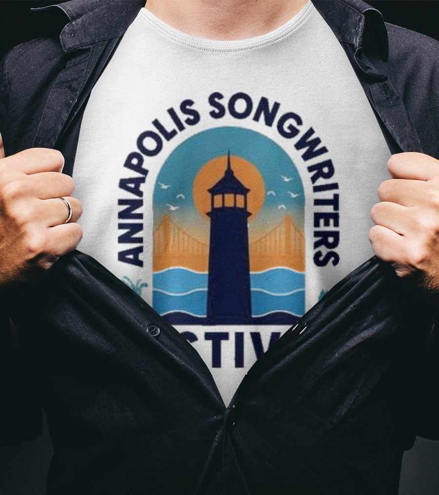 Annapolis Songwriters Festival Lighthouse And Bay Scene T-Shirt