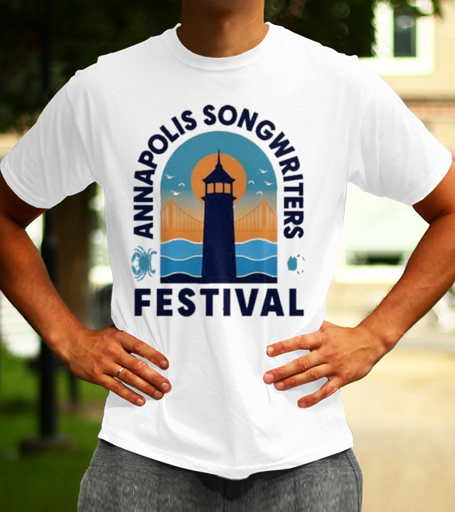 Annapolis Songwriters Festival Lighthouse And Bay Scene T-Shirt