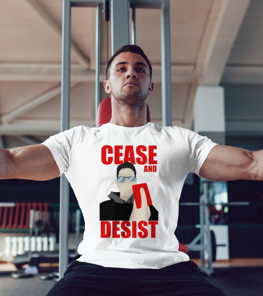 CEASE AND DESIST Red Card Warning T-Shirt