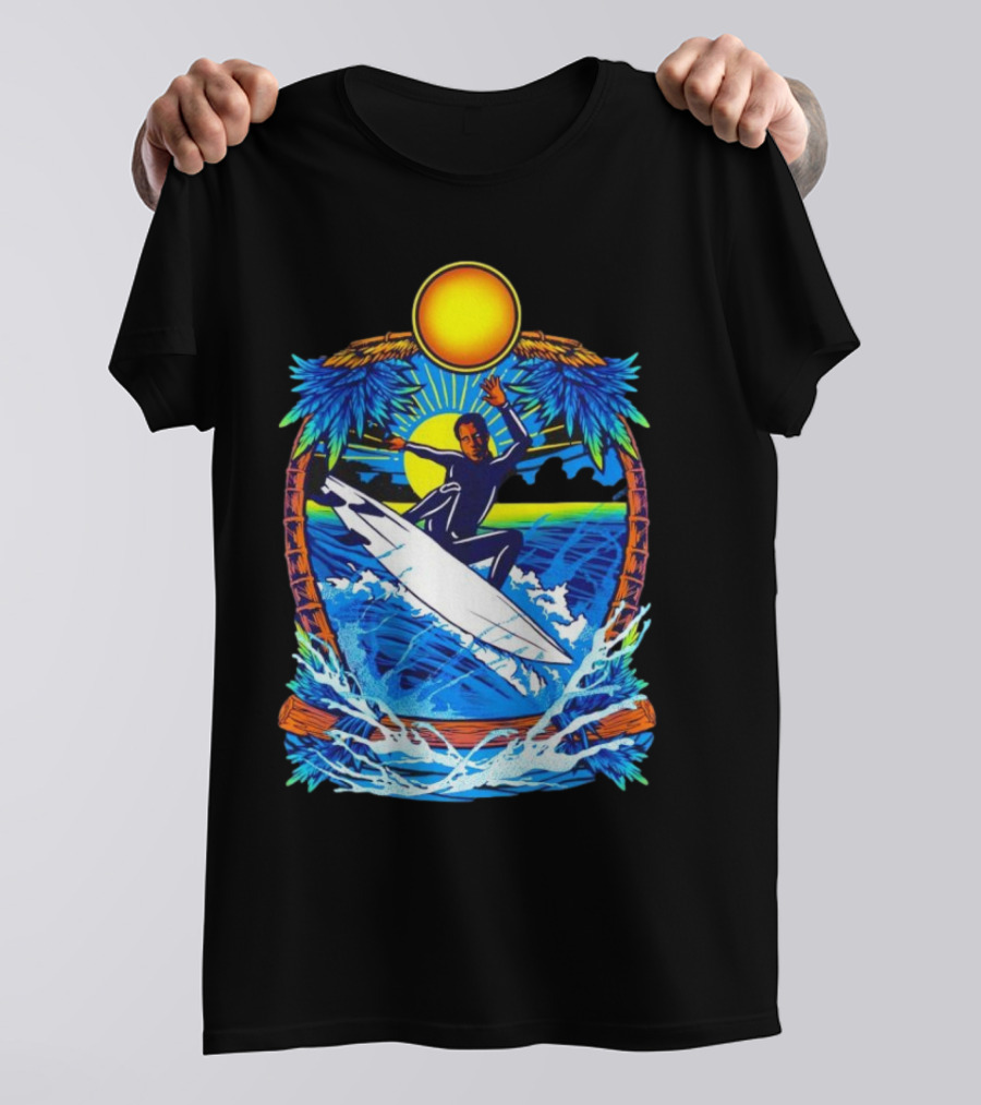 Chill With Water Surfing Under The Sun And Palm Trees T-Shirt