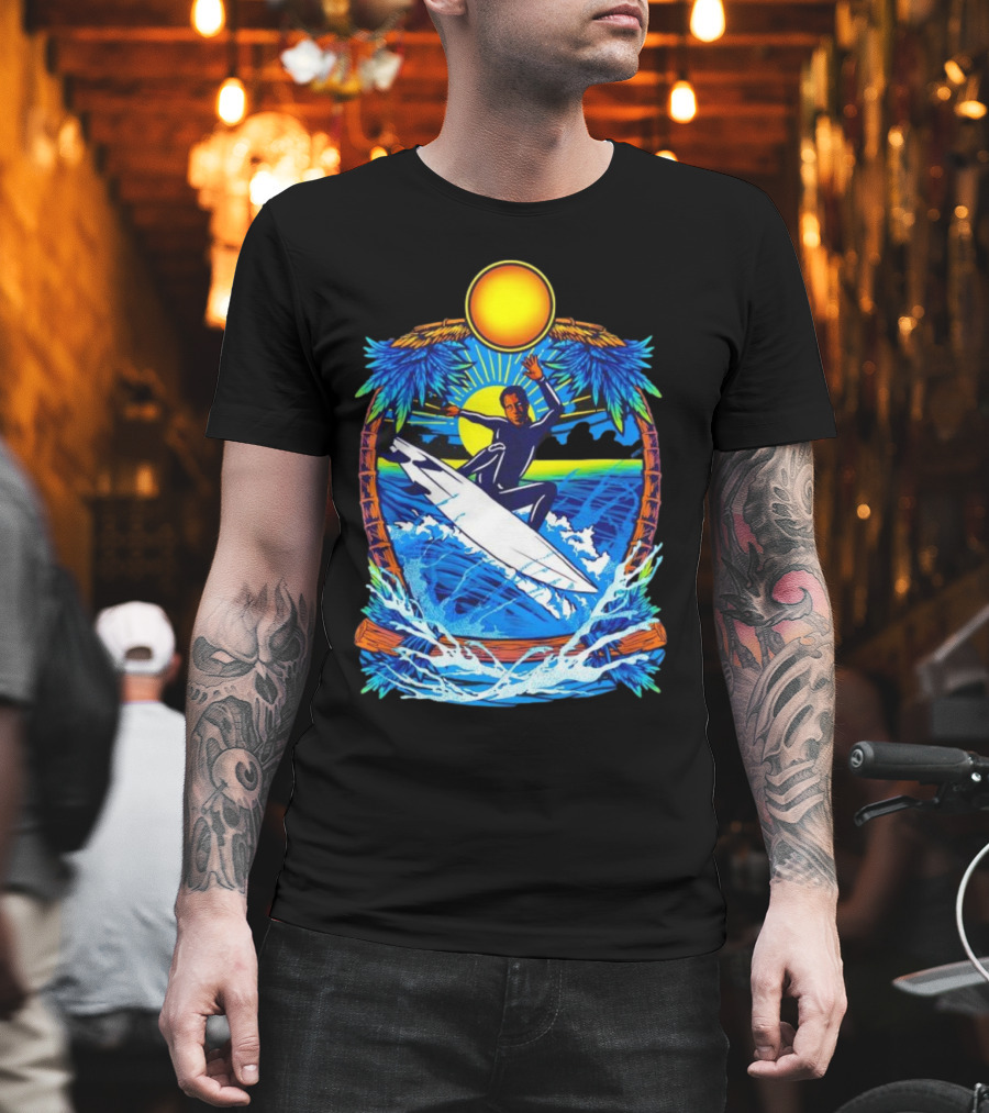 Chill With Water Surfing Under The Sun And Palm Trees T-Shirt