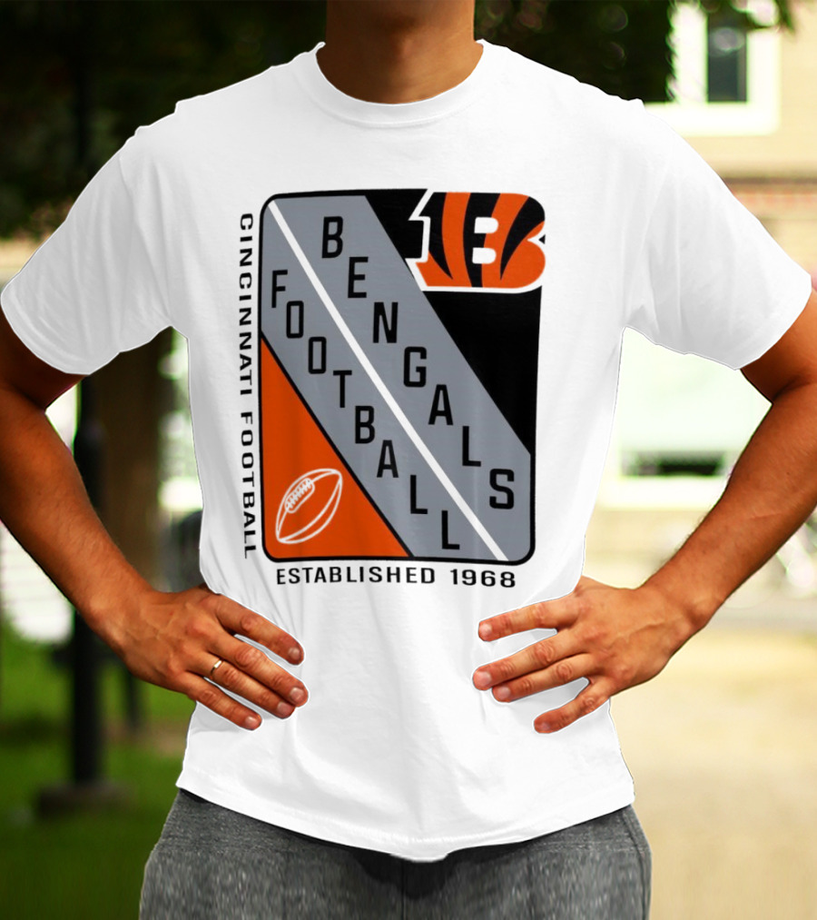 Cincinnati Bengals Football Shield Established 1968 Football Bengals Cincinnati Football T-Shirt