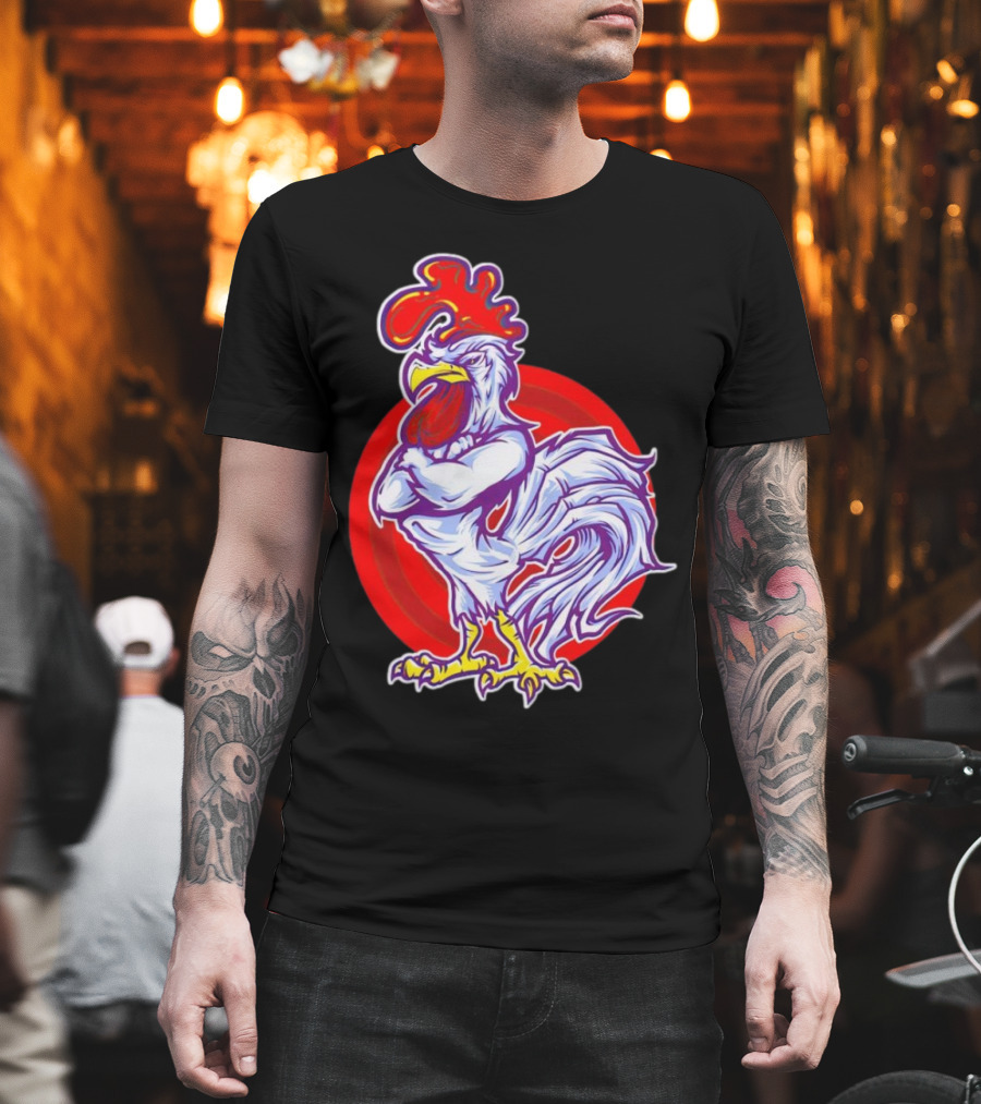 Cookei Chicken Muscle Rooster T-Shirt