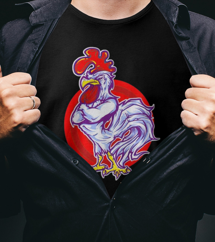 Cookei Chicken Muscle Rooster T-Shirt