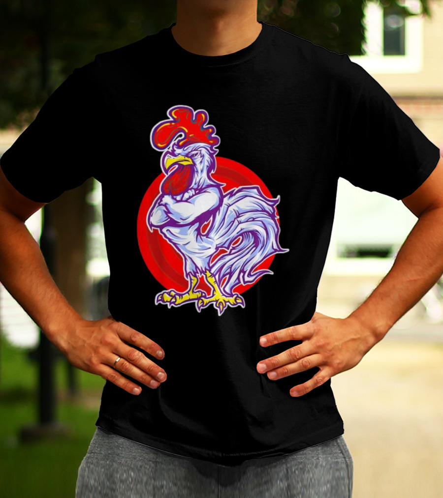 Cookei Chicken Muscle Rooster T-Shirt
