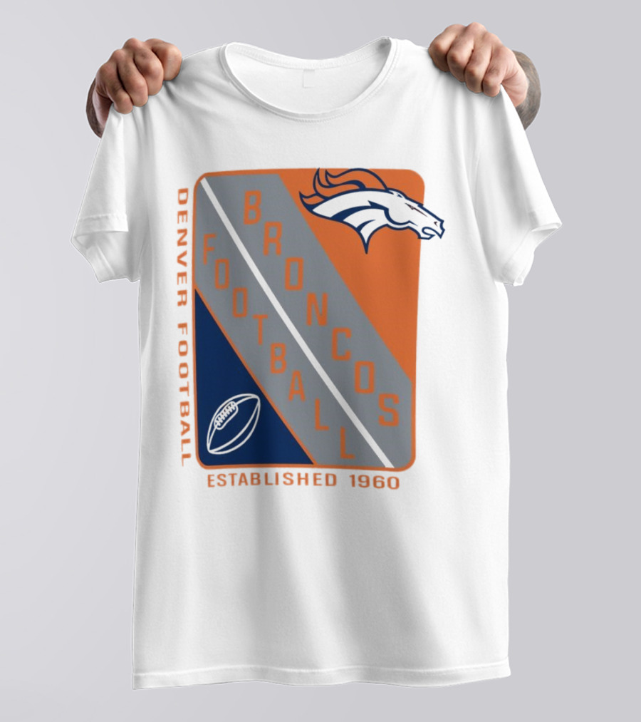 Denver Broncos Football Established 1960 Shield T-Shirt