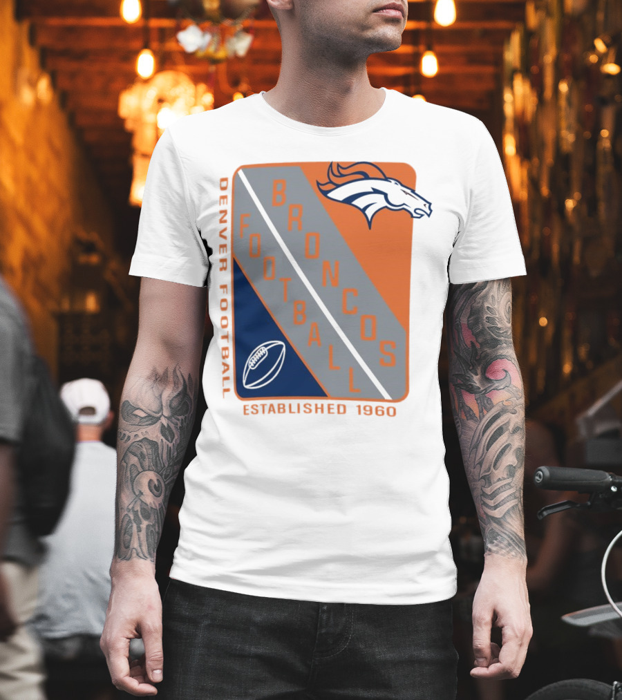 Denver Broncos Football Established 1960 Shield T-Shirt