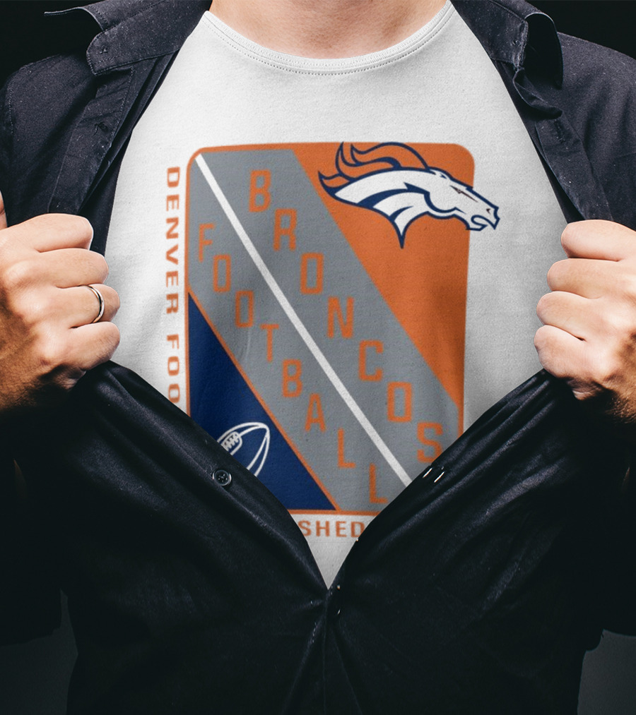 Denver Broncos Football Established 1960 Shield T-Shirt