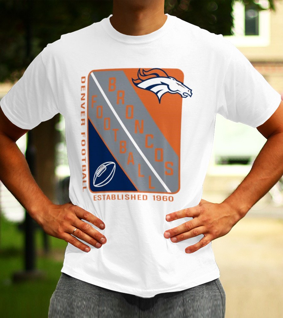 Denver Broncos Football Established 1960 Shield T-Shirt