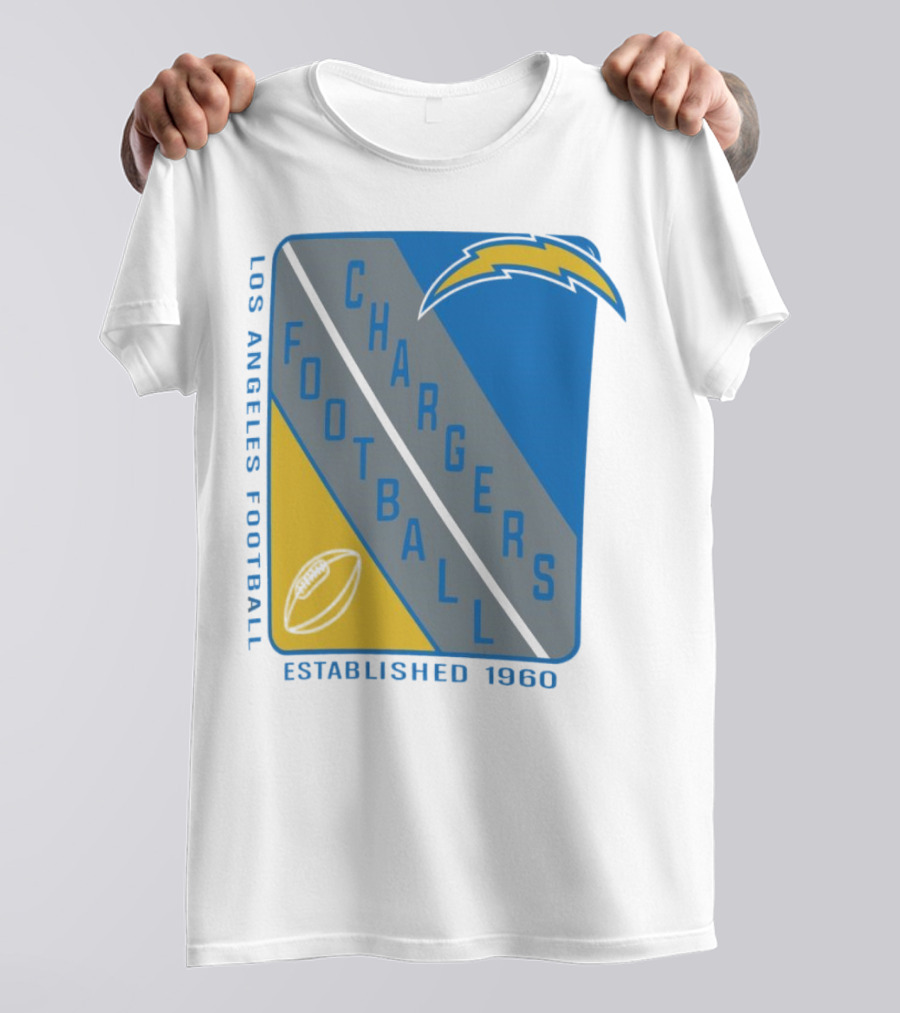 Los Angeles Chargers Football Shield Established 1960 T-Shirt