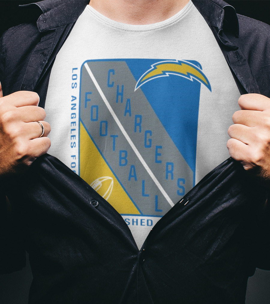 Los Angeles Chargers Football Shield Established 1960 T-Shirt
